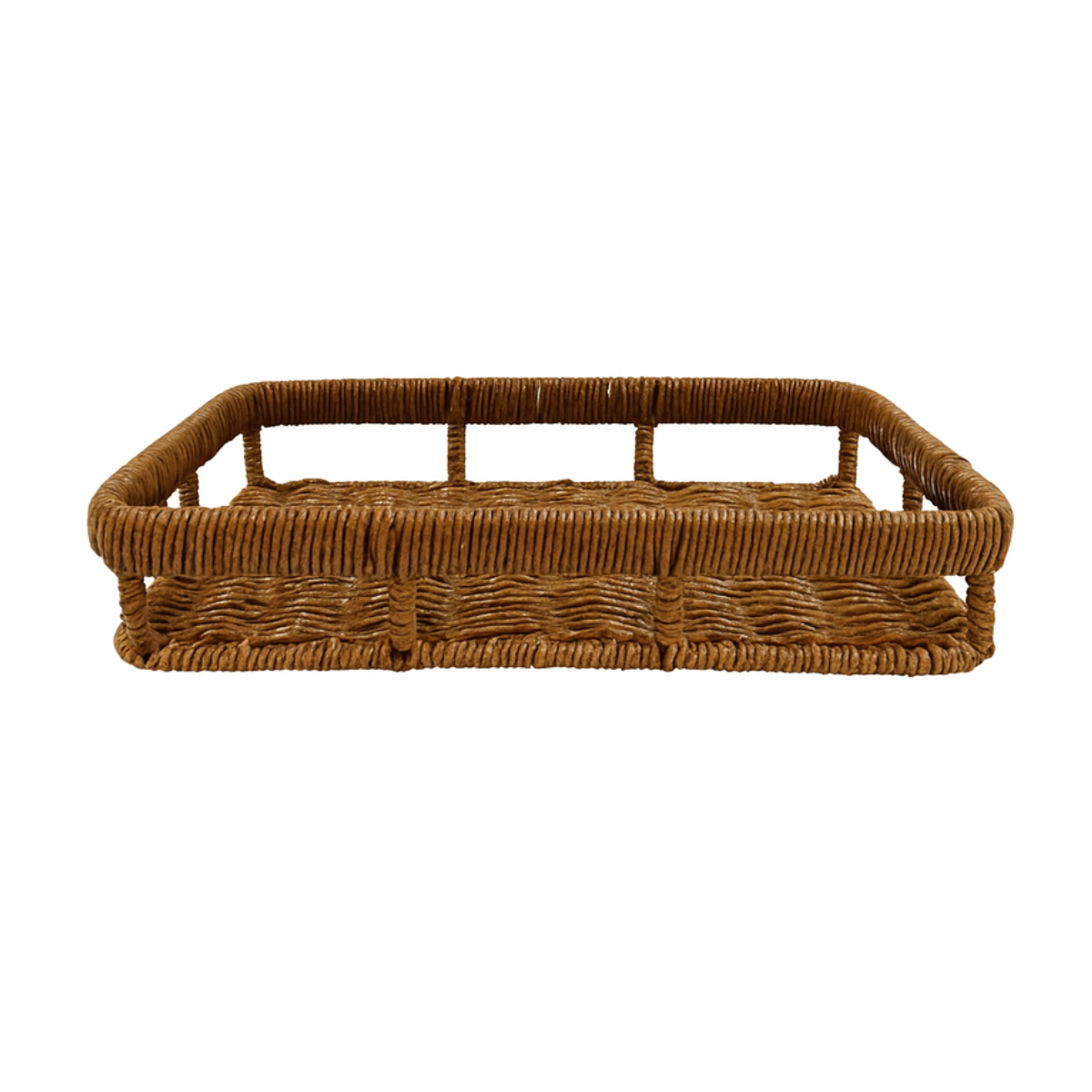 BANDEJA TRAMADA RETANGULAR COM ALCA MADEIRA SORTIDO