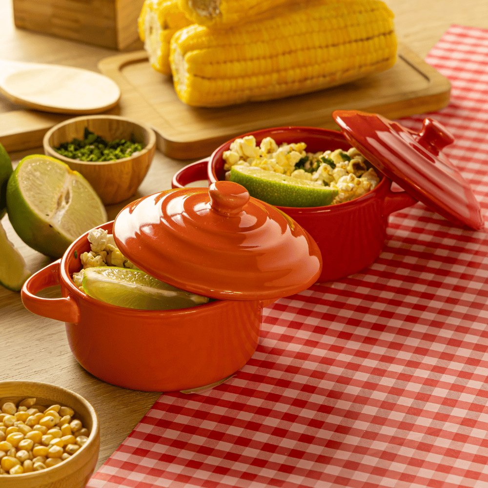 CACAROLA DE PORCELANA FARM VERMELHA – 14,5CM X 9CM X 11,5CM