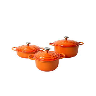 CONJUNTO 3 CAÇAROLAS COM INDUÇÃO AMALFI LARANJA