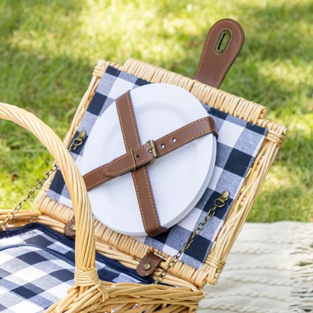 CESTO DE PICNIC MADELY XADREZ MARINHO