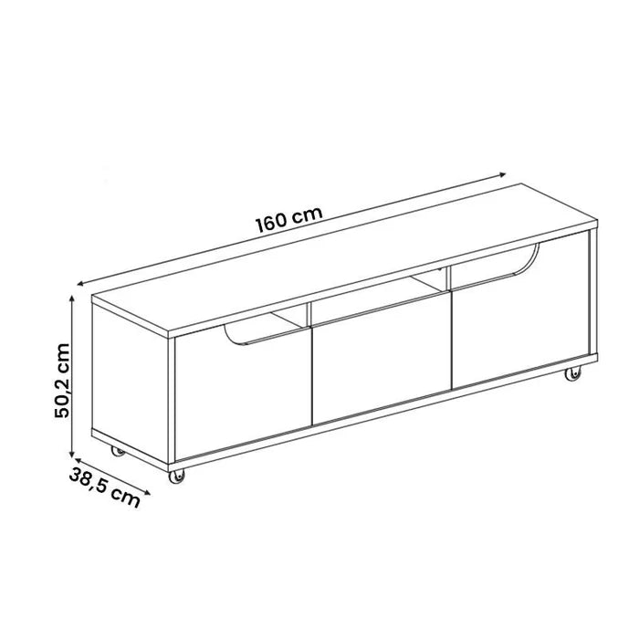 RACK JERSEY 1.60M 1 GAVETA CEDRO/BRANCO