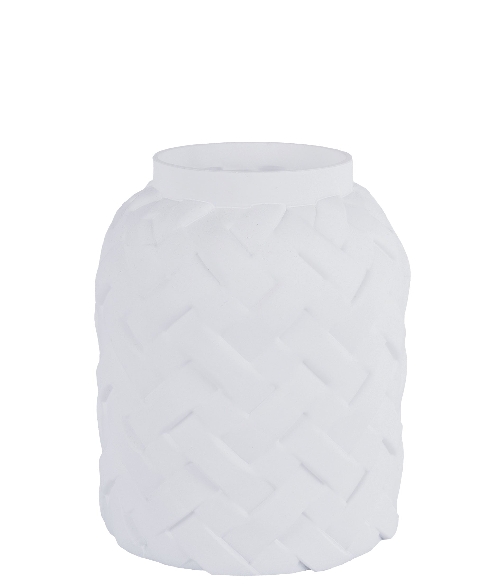 VASO DE VIDRO BRANCO 20CM