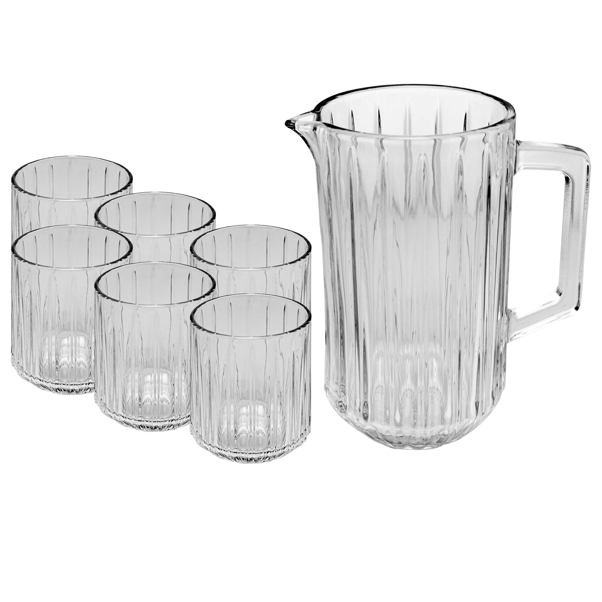 CONJUTO 7 PEÇAS JARRA COM 6 COPOS DE CRISTAL BANGKOK 1,45L 300ML