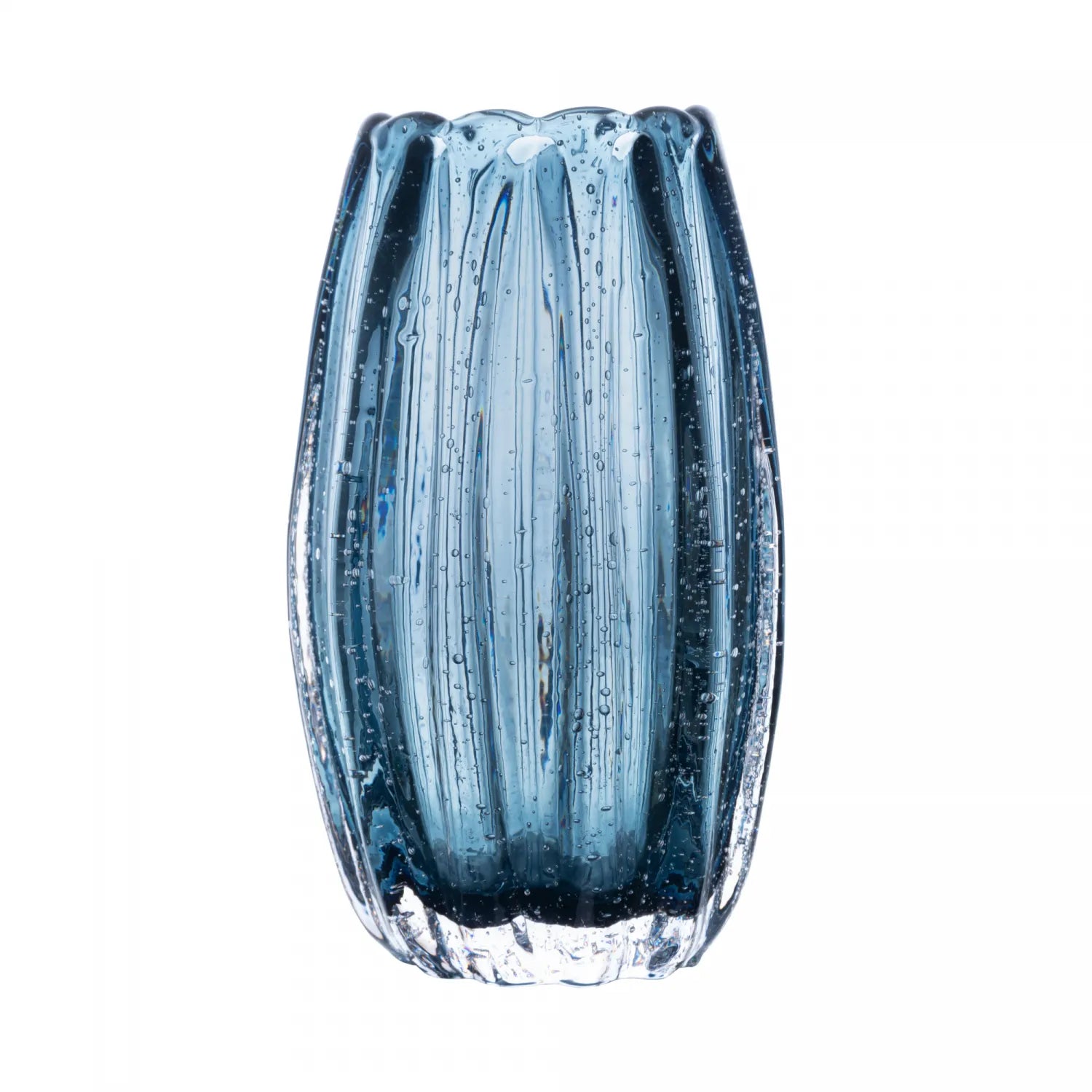 VASO DE VIDRO ITALY AZUL 9CM X 13CM