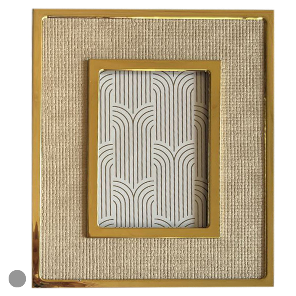 PORTA RETRATO METAL FTO 13X18 (BEGE DOURADO) 27X22CM