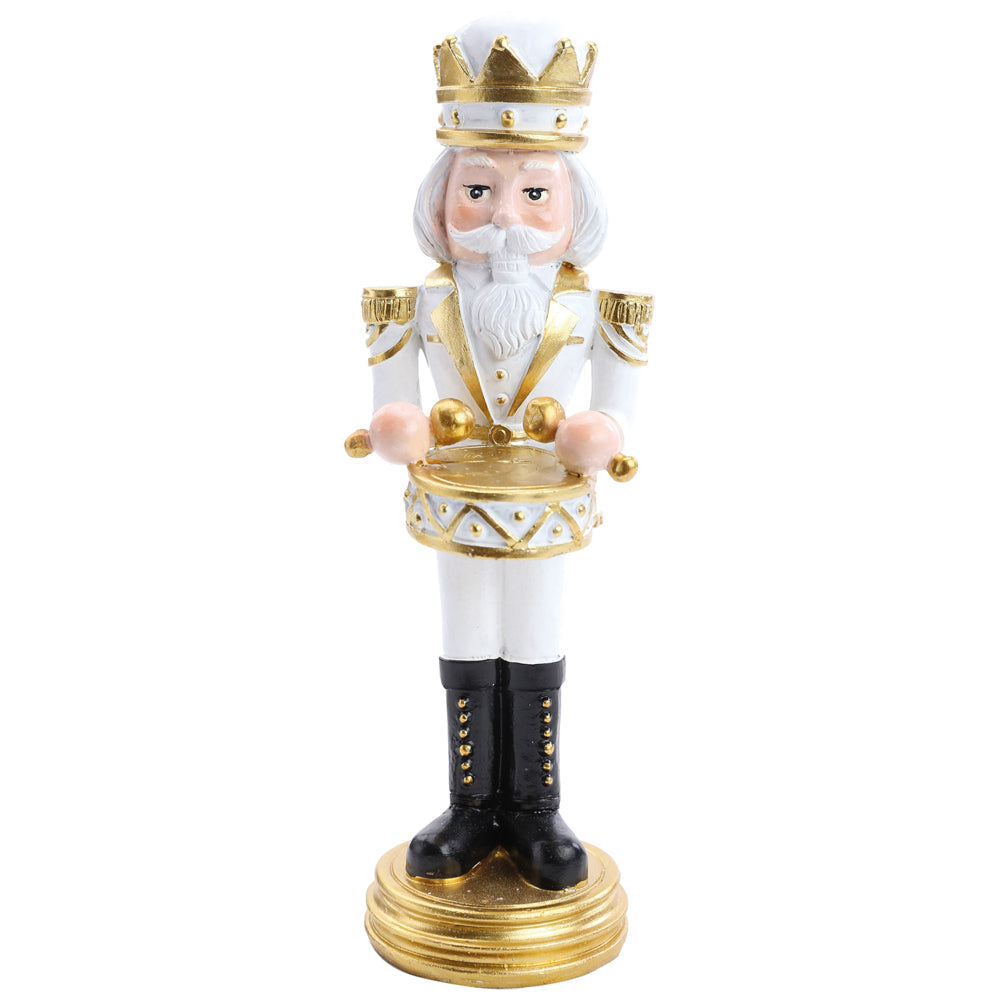 SOLDADO DE CHUMBO COM TAMBOR BRANCO/SOURADO 21CM