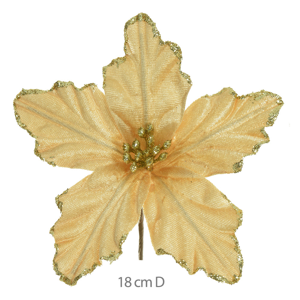 HASTE BICO DE PAPAGAIO AVELUDADO DOURADO 17CM