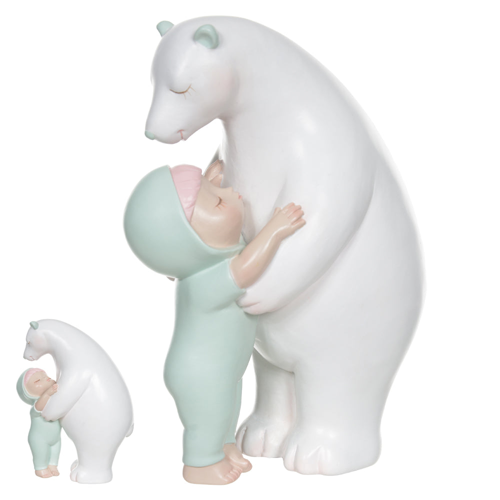 ESCULTURA DECOR POLIRESINA URSO (COLORIDO) 21,2X16X9,5CM