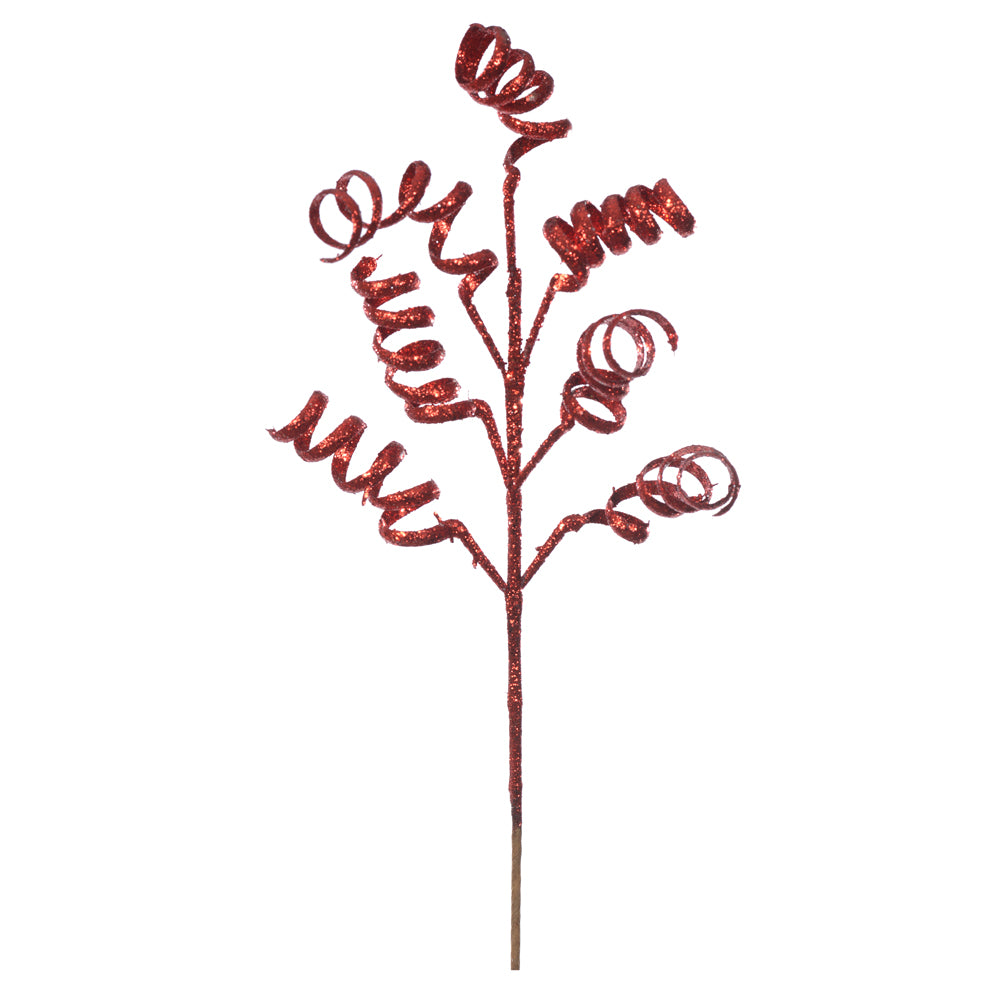HASTE ESPIRAL VERMELHO COM GLITTER 40CM