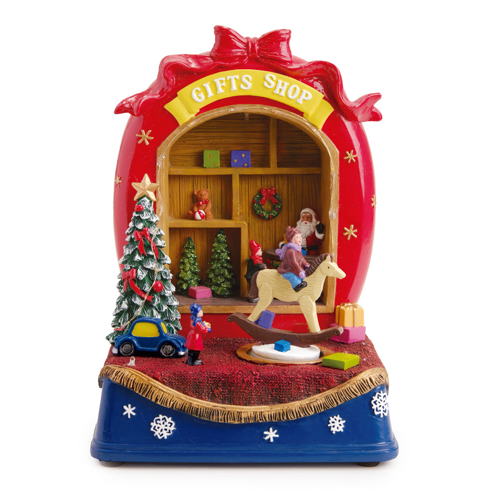 LOJA NATALINA COM LED E MOVIMENTO 27CM