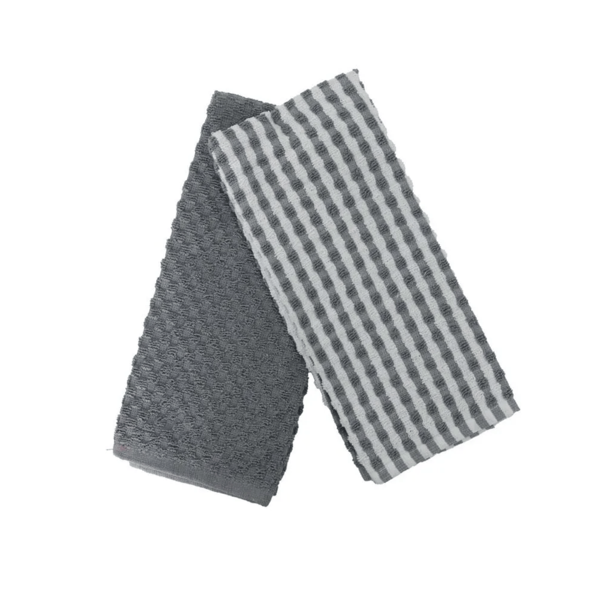 KIT PANO DE COPA POPCORN CINZA 2 PEÇAS - 38CM X 60CM