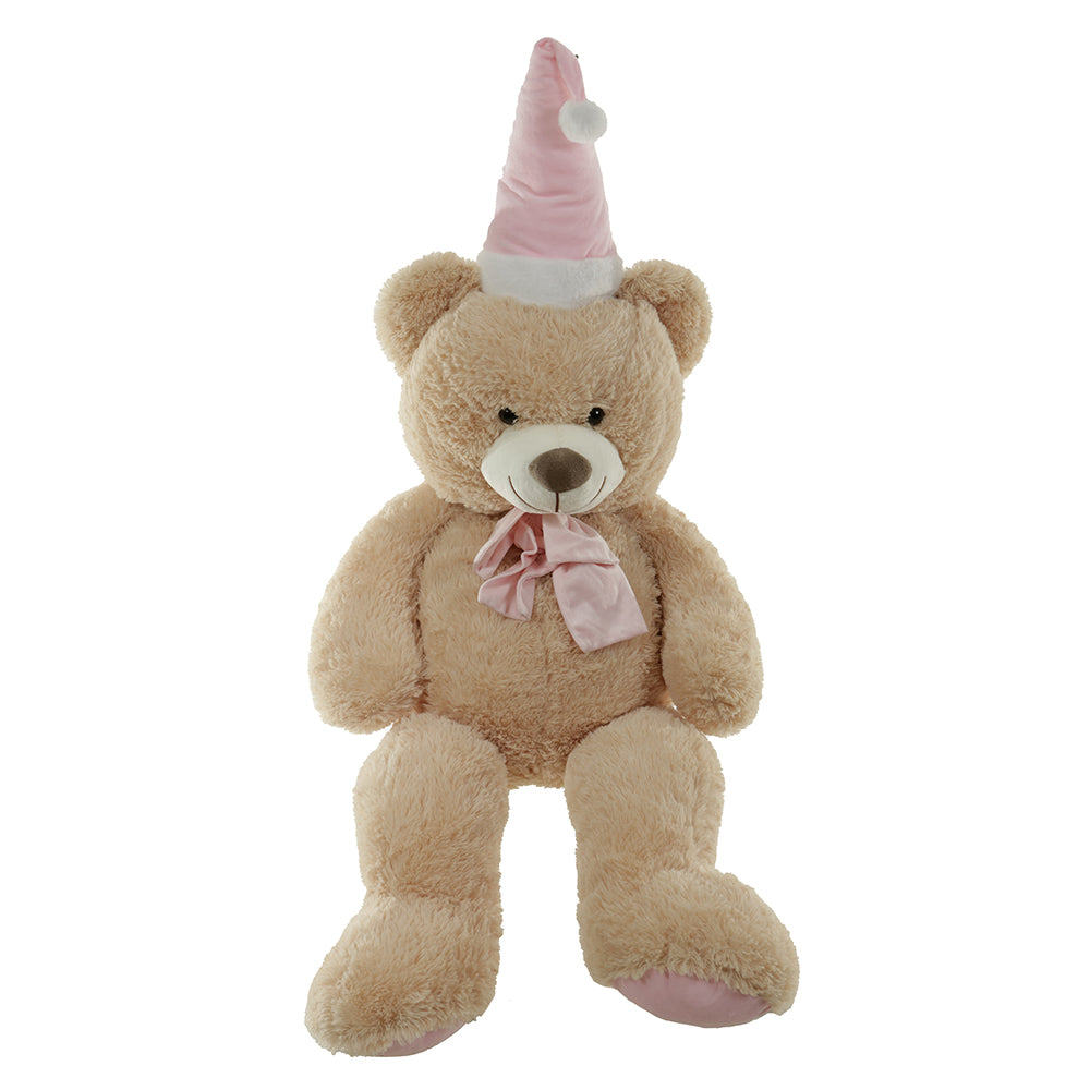 URSO NATAL CHAPEU ROSA 1M