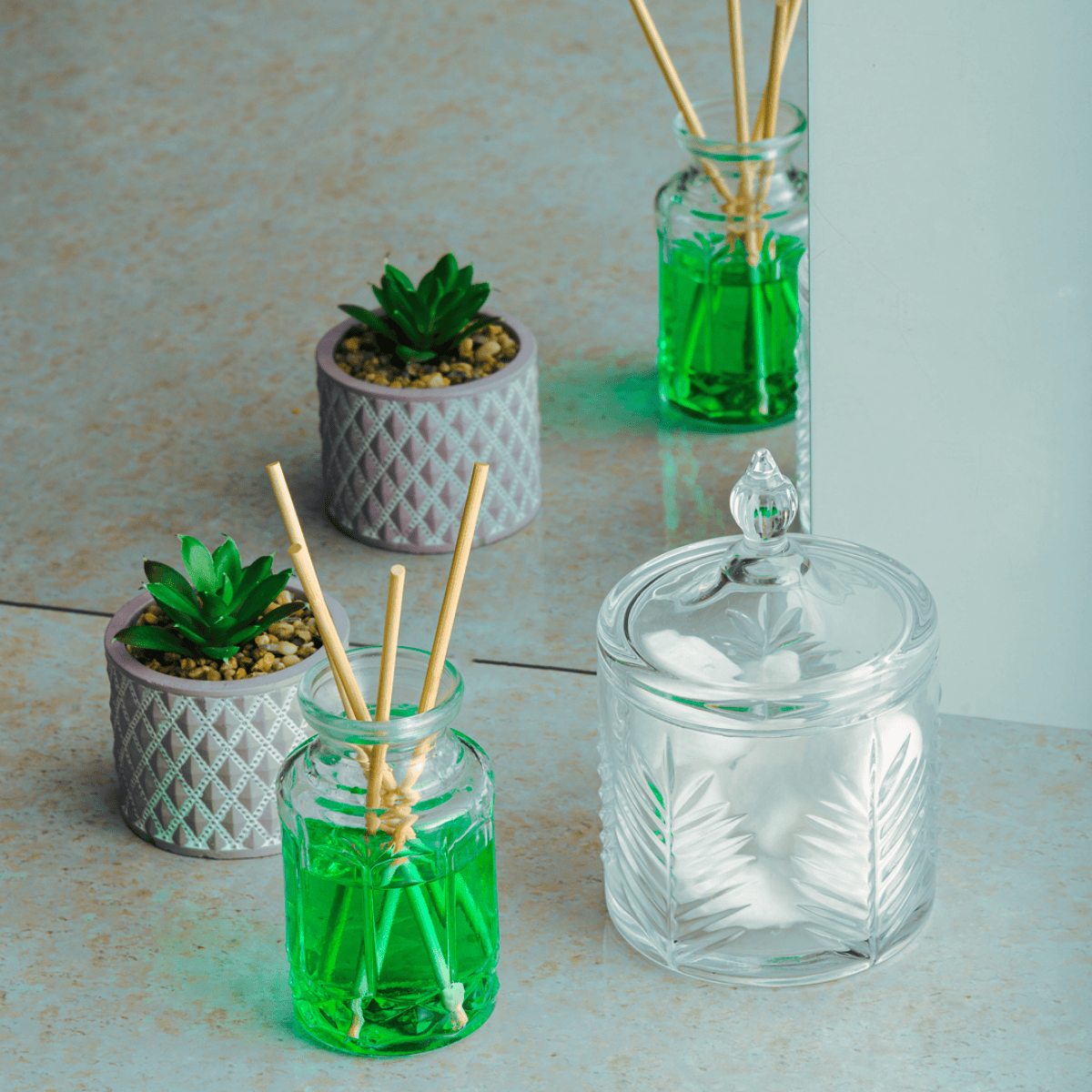 POTICHE DECORATIVO DE CRISTAL DE CHUMBO PALMEIRA