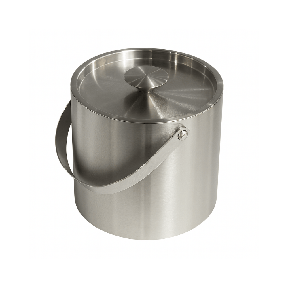 BALDE DE GELO COM TAMPA DE INOX – 16CM X 15CM