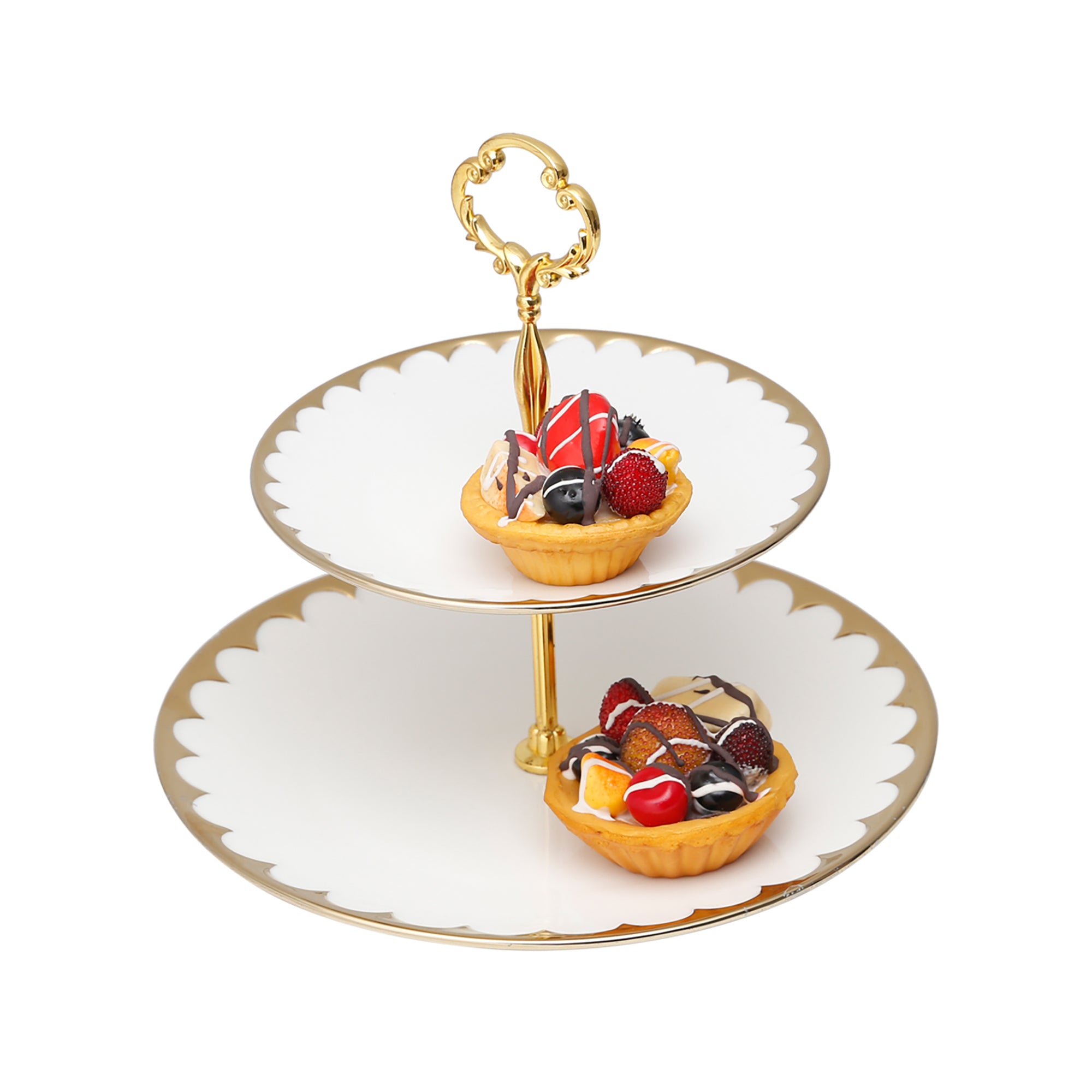 PRATO DUPLO PARA DOCES DE PORCELANA EGG