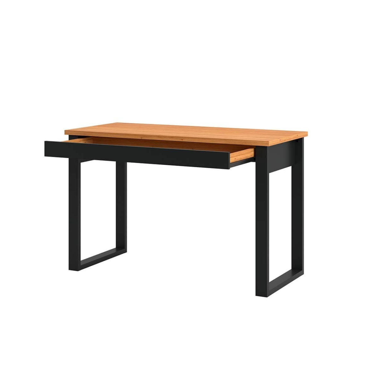 MESA ESCRITORIO COM GAVETA INDUSTRIAL 118 X 53CM - FREIJO/PRETO FOSCO