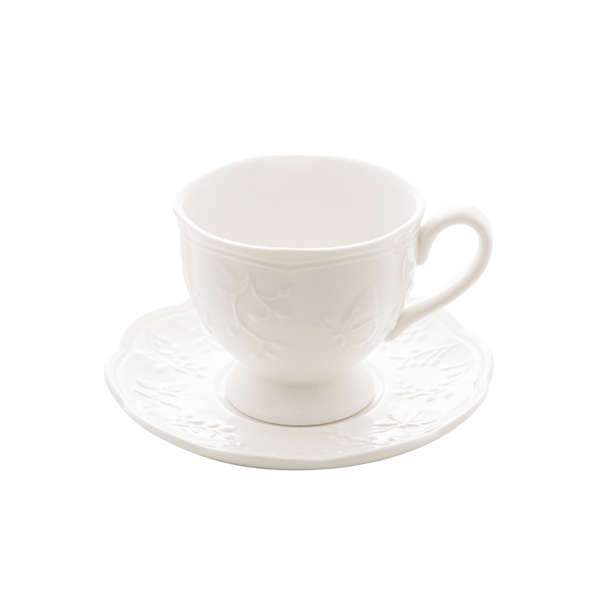 XICARA PARA CHA COM PIRES EM PORCELANA NEW BONE BUTTERFLY FLOWER 200ML