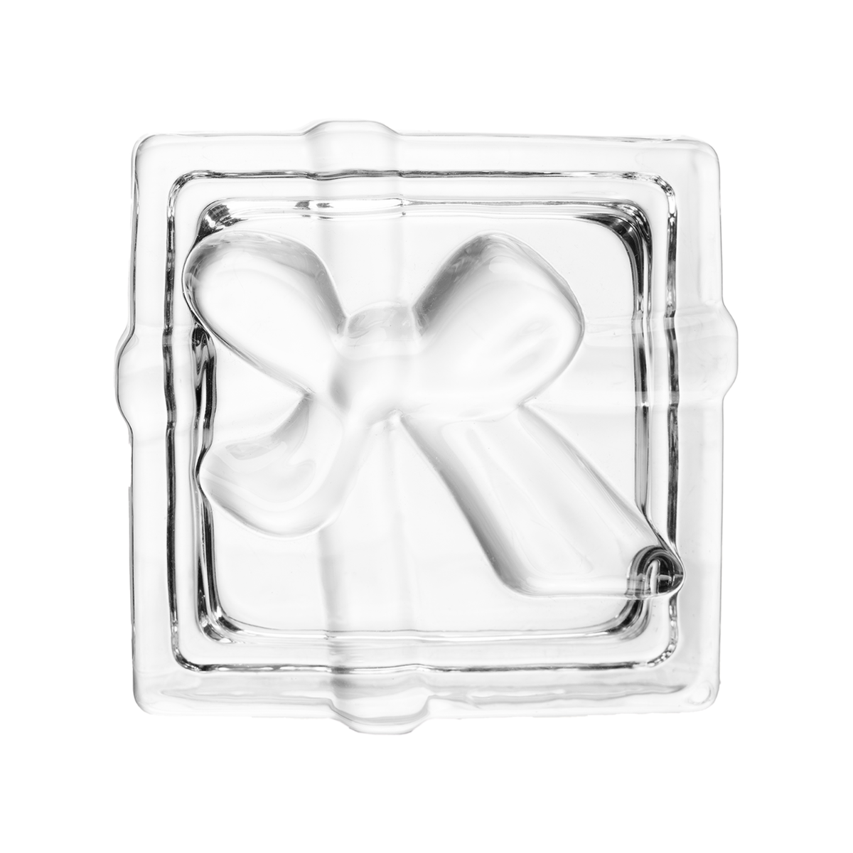 POTICHE CAIXA DE PRESENTE LACO DE FITA 7,4CM X 7CM CRISTAL ECOLOGICO WOLFF