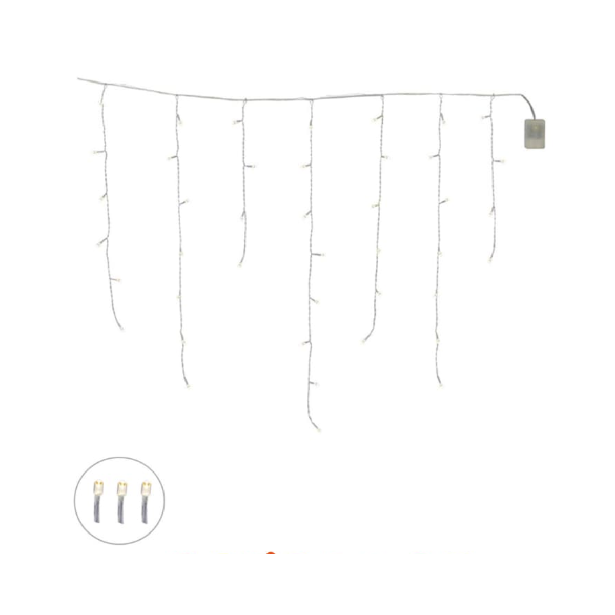 CASCATA DE LED BRANCO QUENTE - 70CM X 2,75M 220V
