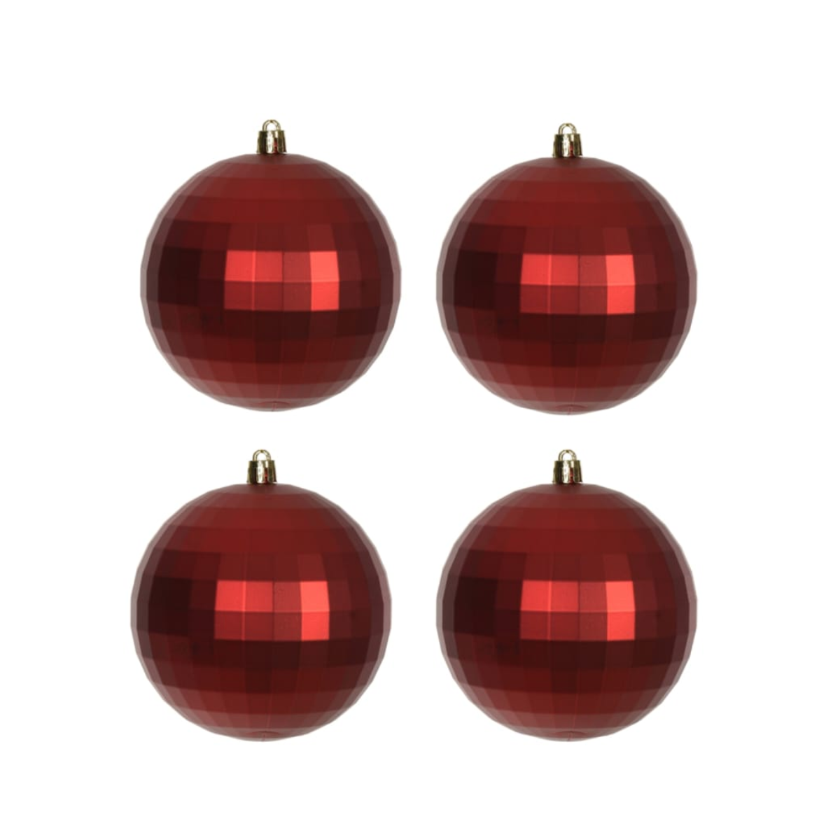 BOLA DECORADA VERMELHO 4 UNIDADES - 10CM