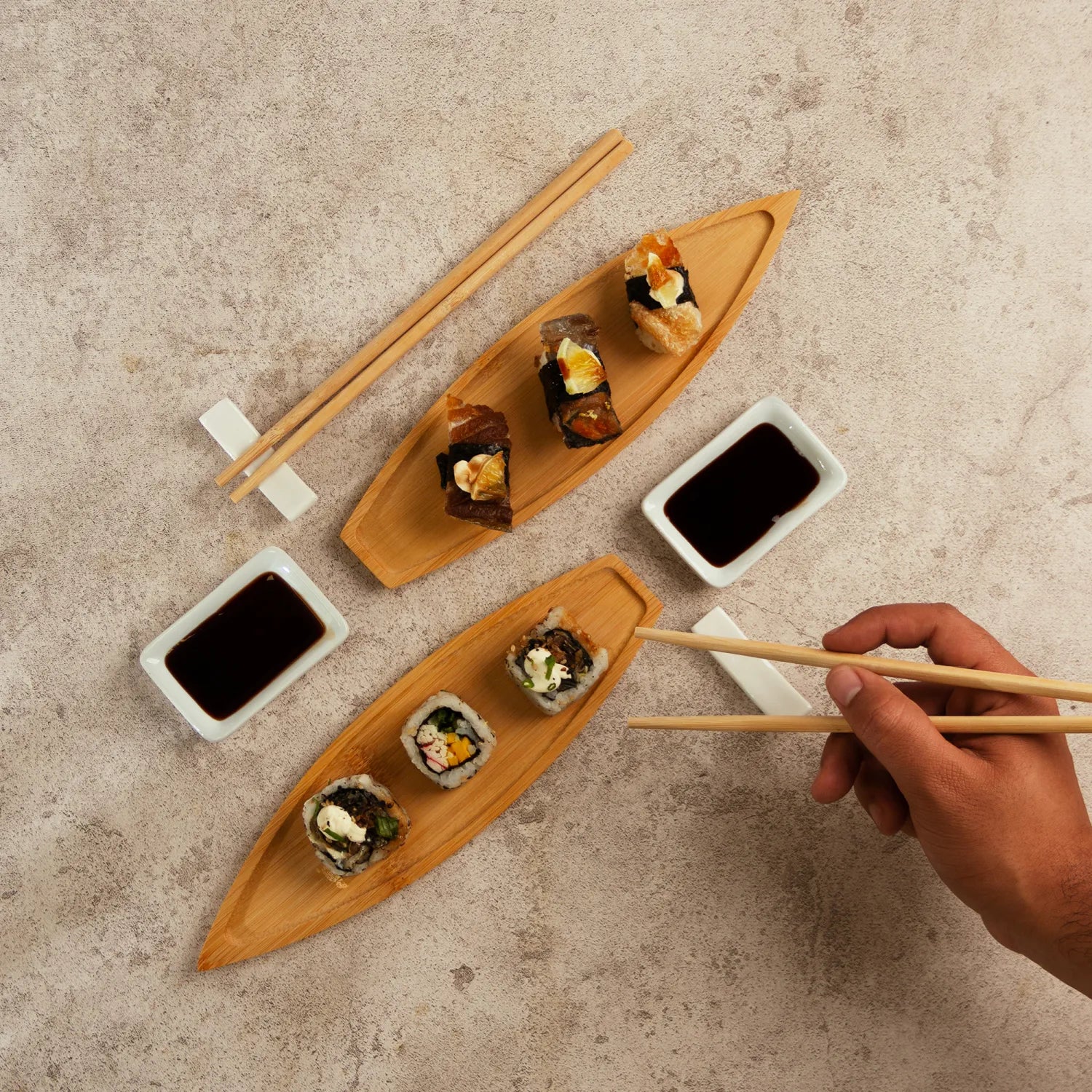 CONJUNTO 8 PEÇAS PARA SUSHI DE BAMBU NAGASAKI
