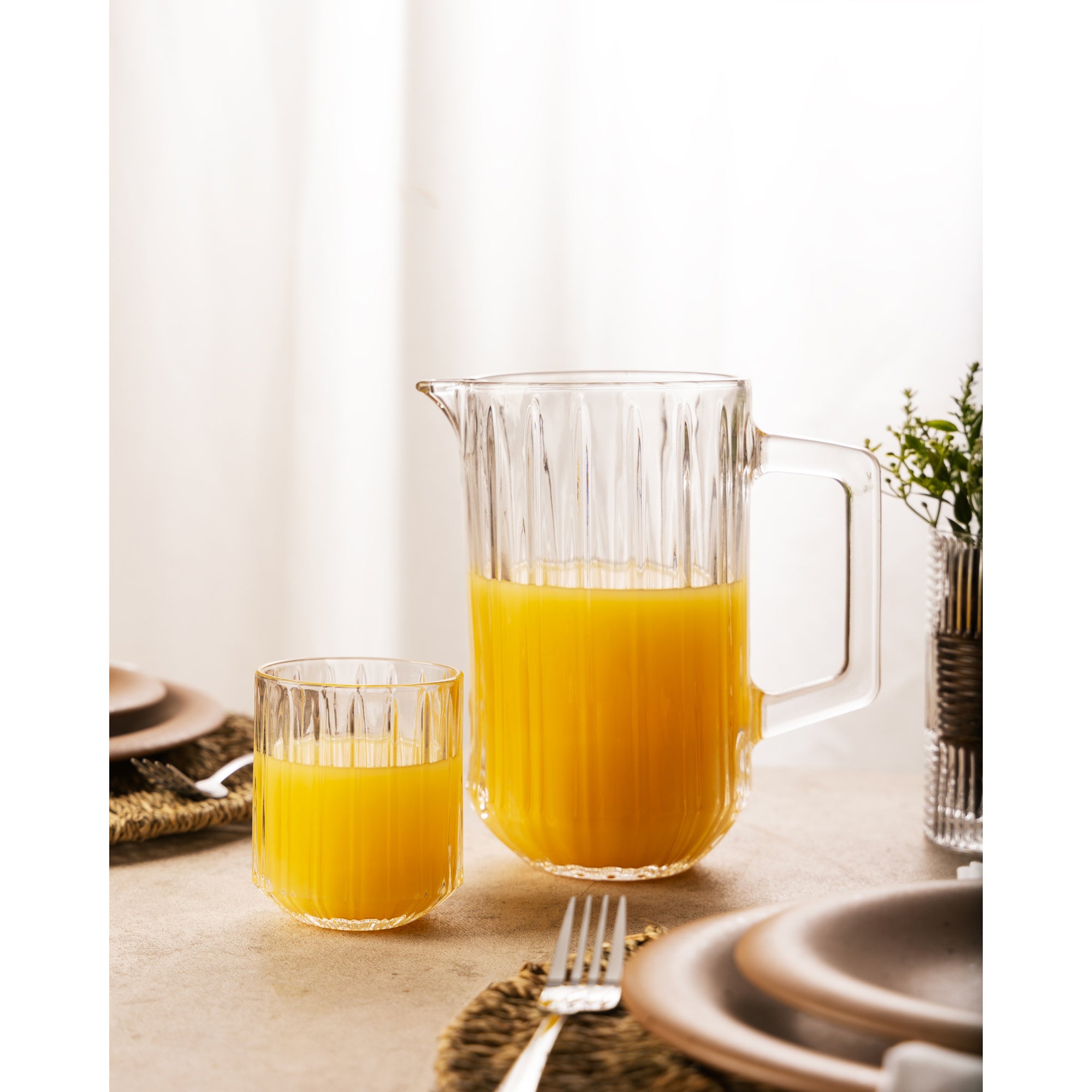 CONJUTO 7 PEÇAS JARRA COM 6 COPOS DE CRISTAL BANGKOK 1,45L 300ML