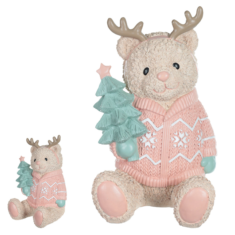 URSO SENTADO RESINA NATAL 29,5X19,5X19,2cm