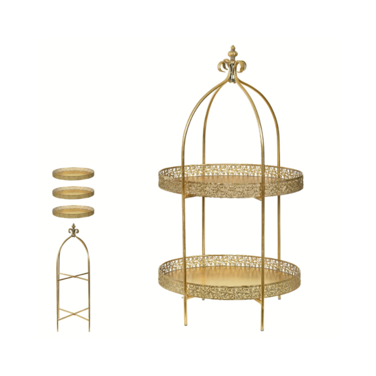 BANDEJA DECORATIVA METAL (DOURADO) 95X50X33cm (FLORARTE) Vol. 1 a 41