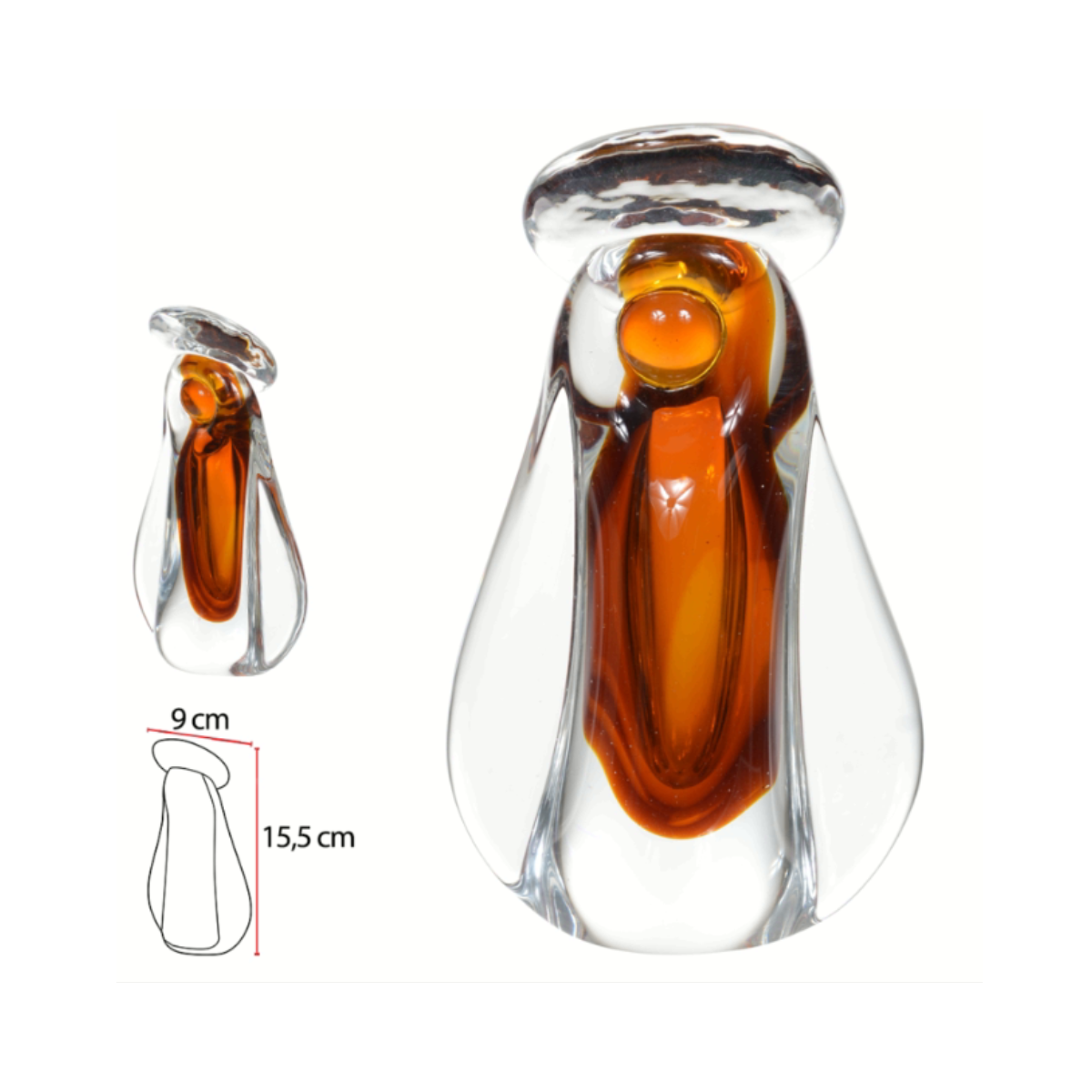 SANTA DE VIDRO TIPO MURANO AMBAR