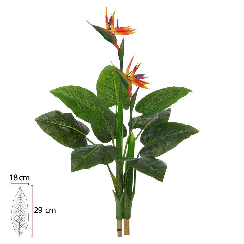 ESTRELICIA COM FLOR REAL TOQUE (LARANJA) 1,1m