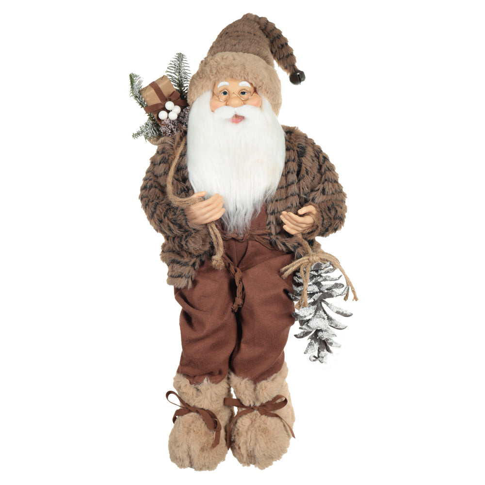 PAPAI NOEL SENTADO 60CM MARROM