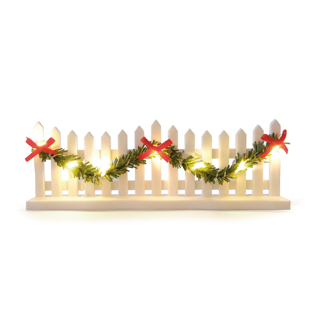 MINI CERCA BRANCA COM FESTAO E LED 16cm