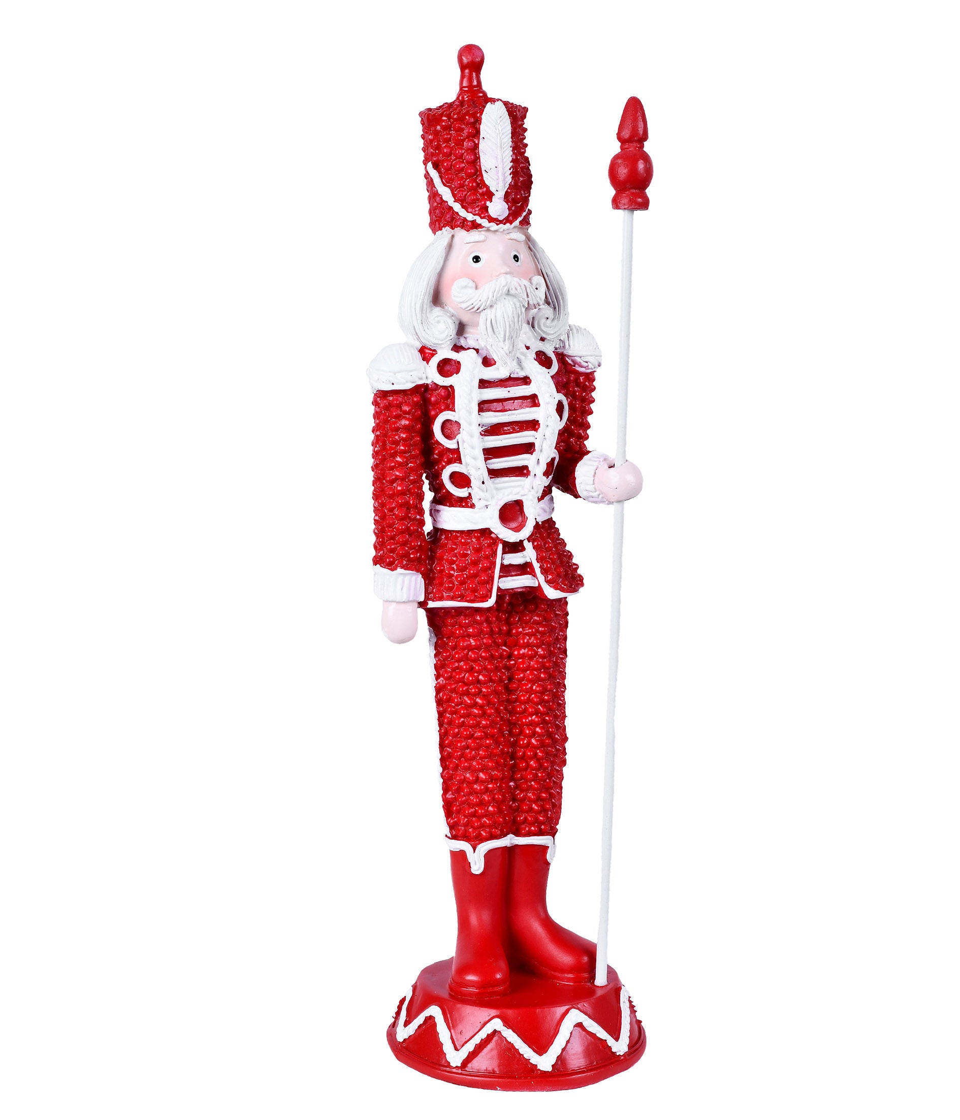 QUEBRA NOZES DE NATAL 30CM VERMELHO/BRANCO