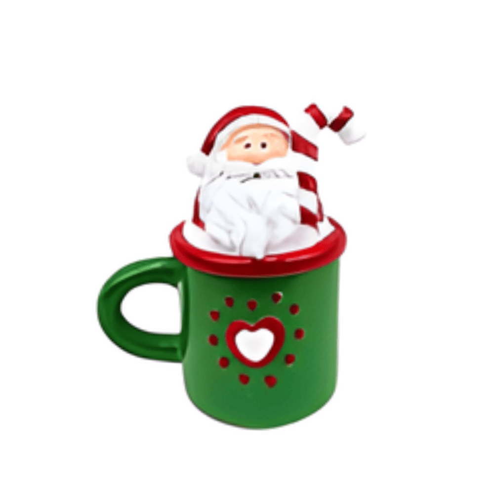 ENFEITE CANECA PAPAI NOEL RESINA - 9CM
