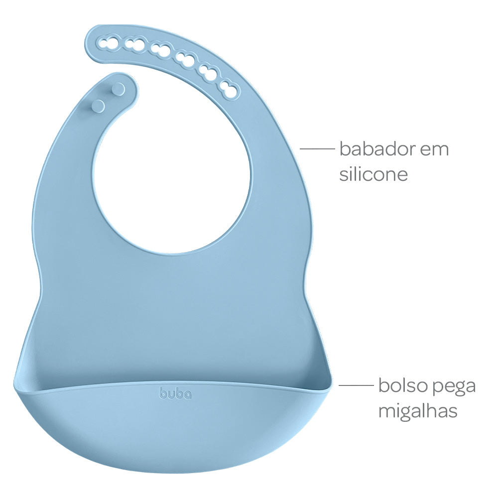 KIT REFEICAO EM SILICONE AZUL