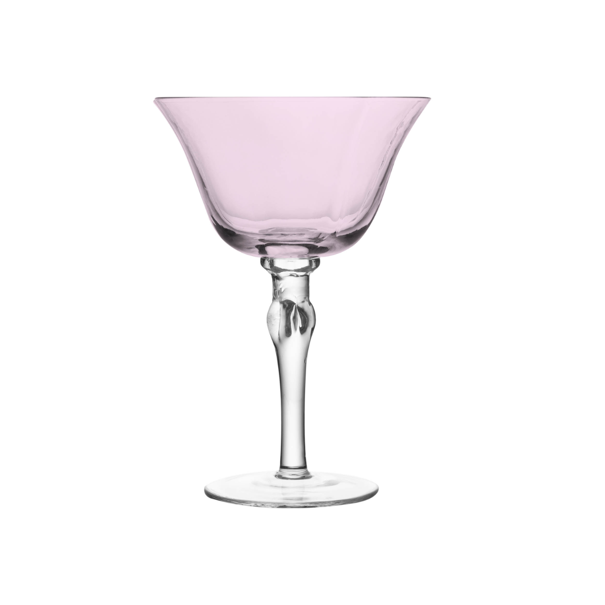 CJ 2 TACAS COUPE LILY 300ML ROSA E CINZA VIDRO