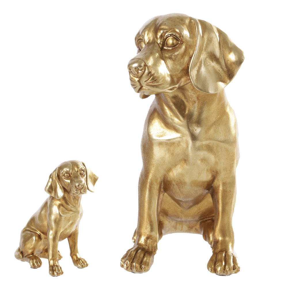 ESCULTURA DECORATIVA POLIRESINA CACHORRO (DOURADO)