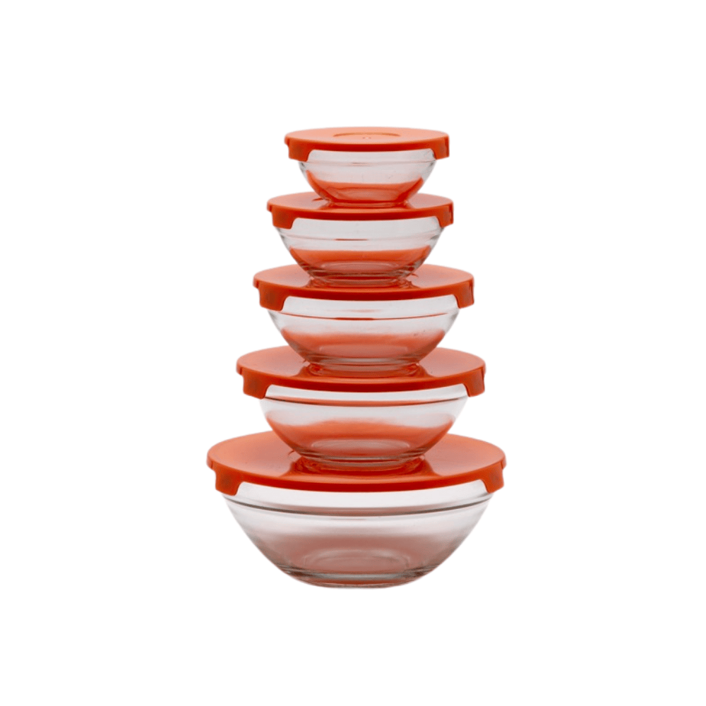 CONJUNTO DE 5 POTES DE VIDRO – SORTIDO