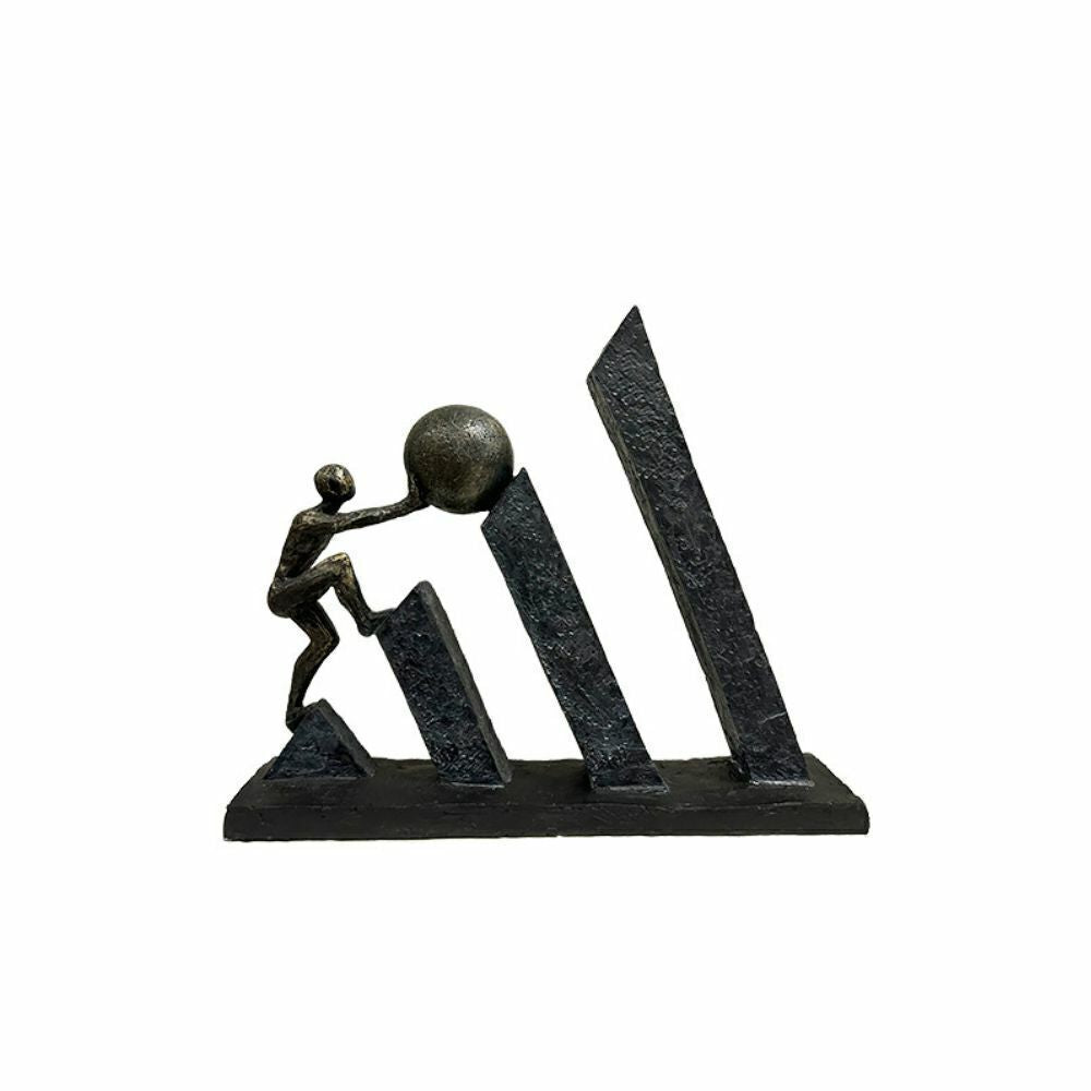 ESCULTURA DECOR POLIRESINA HOMEM (PRETO) 27,2X32,4X7,4CM - FLORARTE