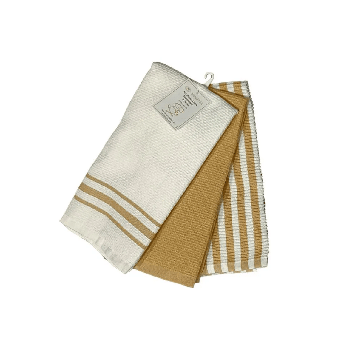 KIT PANO DE COPA FIUMICINO BEGE 3 PEÇAS - 45CM X 65CM