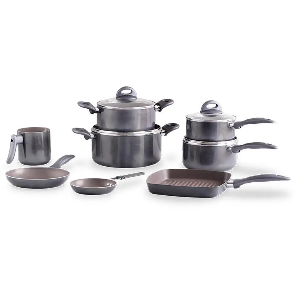 Jogo de Panela Brinox Ceramic Life Smart Plus Cinza 8 Peças