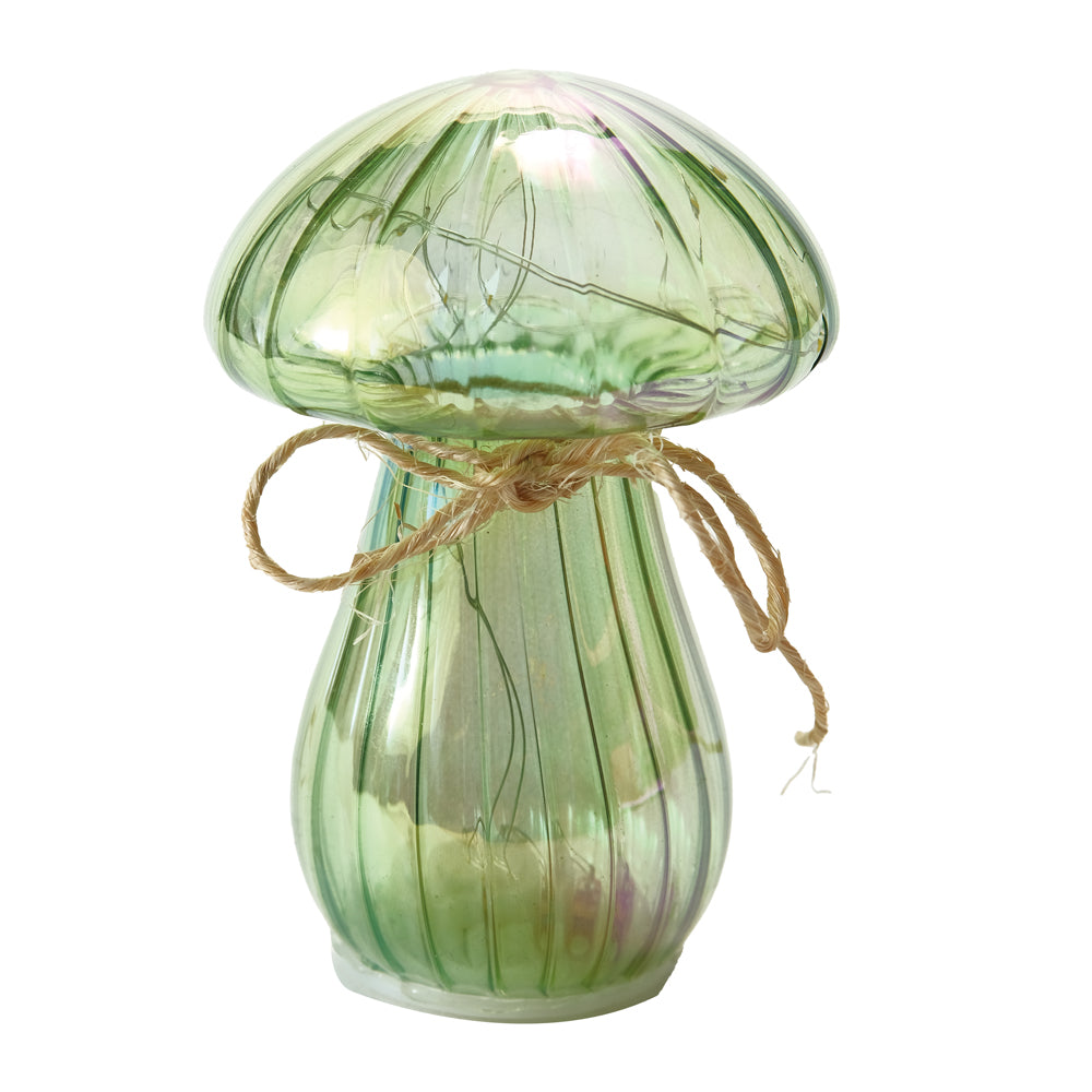 DECORACAO COGUMELO VERDE COM LED - 12CM