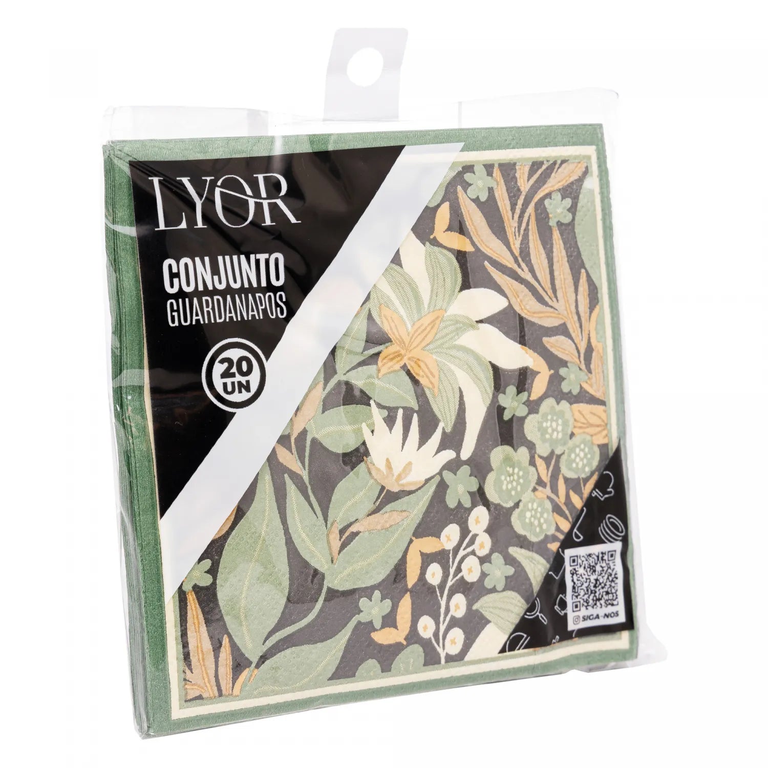 CONJUNTO DE 20 GUARDANAPOS DE PAPEL ESTAMPADO GREEN GARDEN 25CM X 25CM