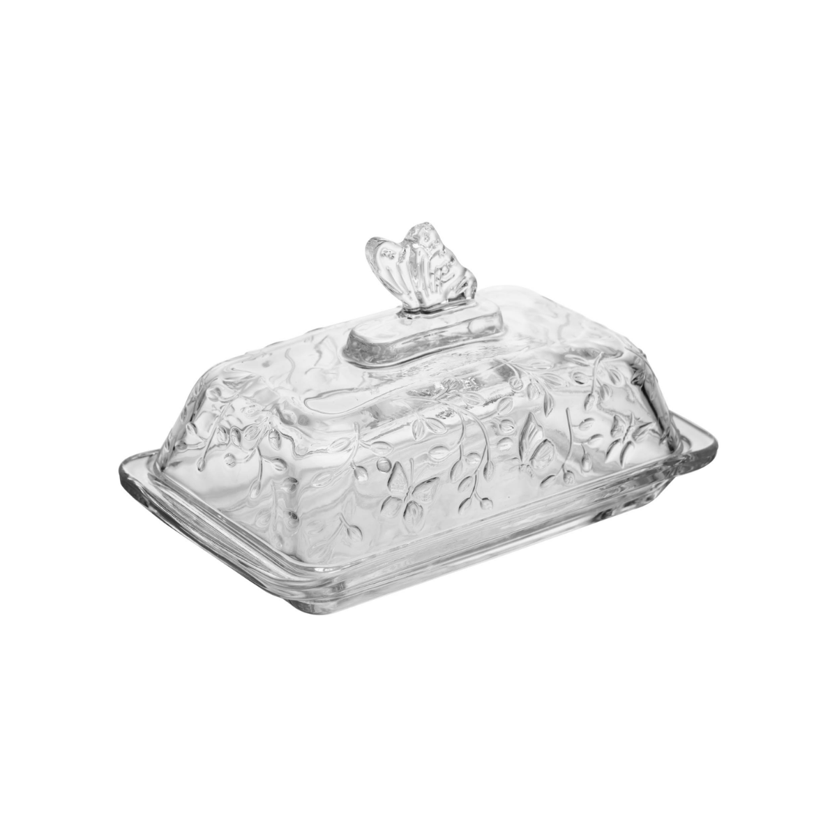 MANTEIGUEIRA COM TAMPA NEW BUTTERFLY 18CM X 10CM X 10,8CM CRISTAL ECOLOGICO