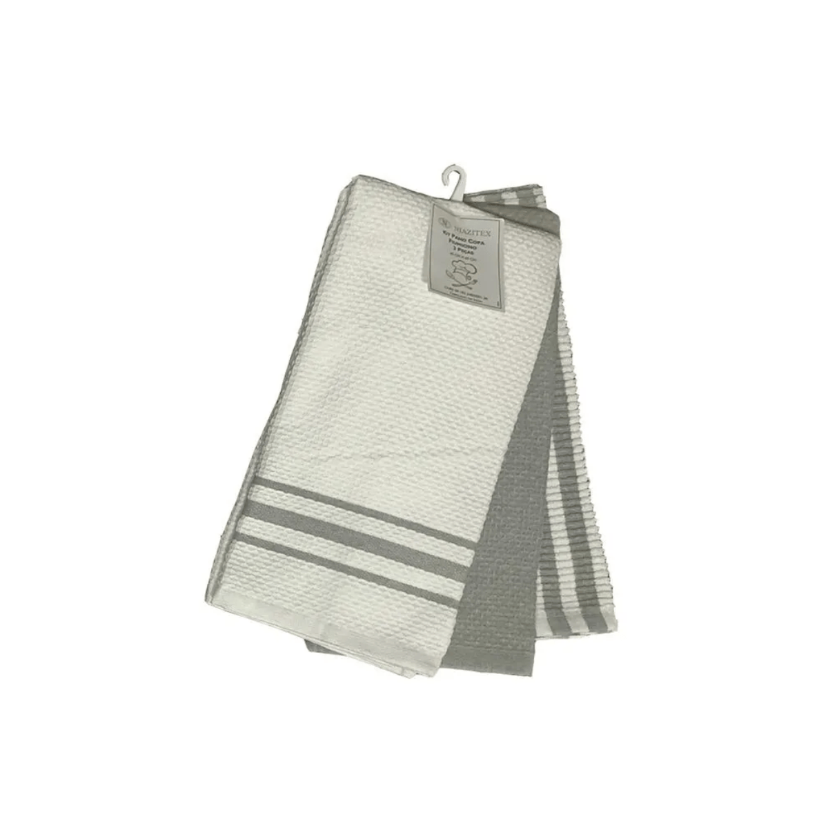 KIT PANO DE COPA FIUMICINO CINZA 3 PEÇAS - 45CM X 65CM