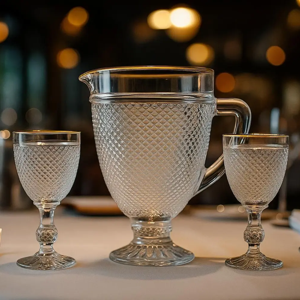 JOGO DE JARRA E TAÇAS DIAMOND 5 PECAS