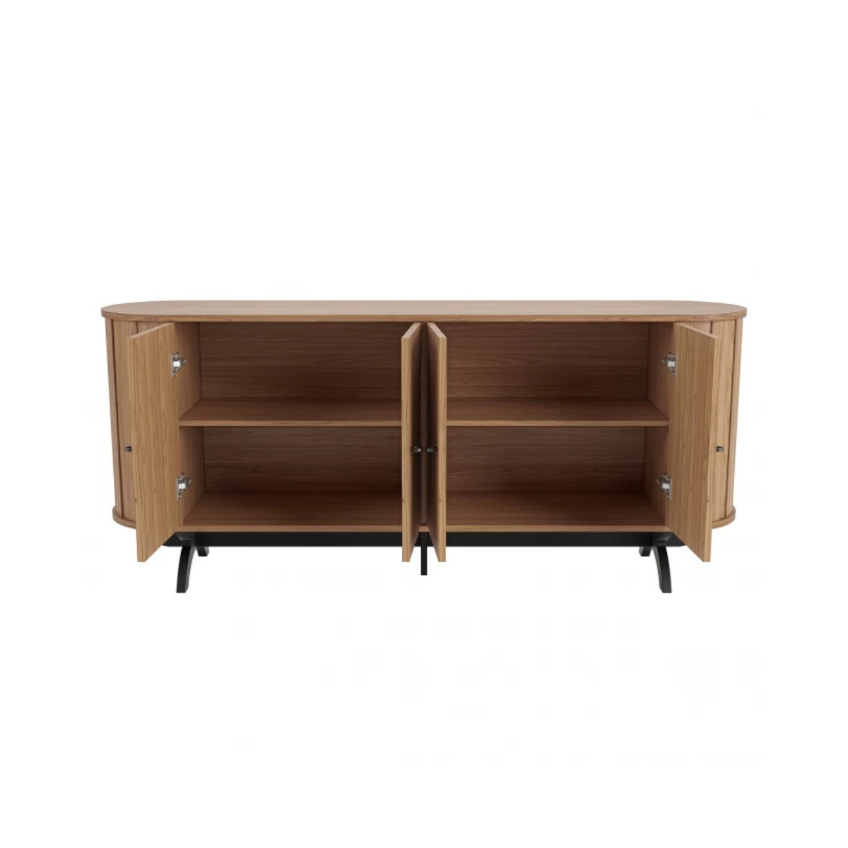 BALCAO CURVO COM 4 PORTAS FREIJO/PRETO FOSCO - 75CM X 1,80M