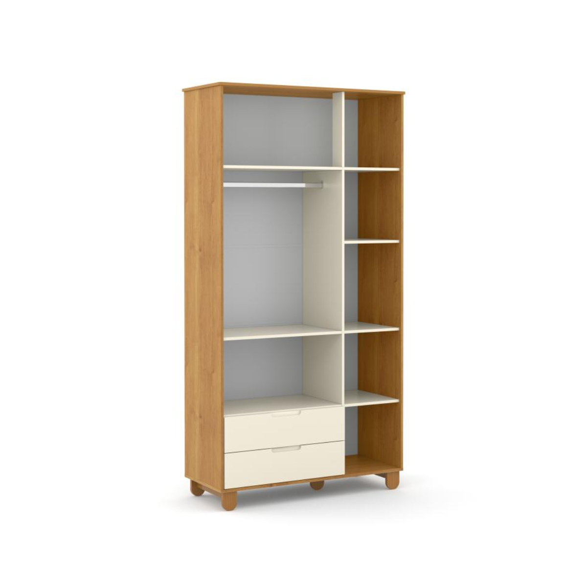 ROUPEIRO 3 PTS ZUPY CLEAN SM LAQUEADO FREIJO/OFF WHITE/ECO WOOD