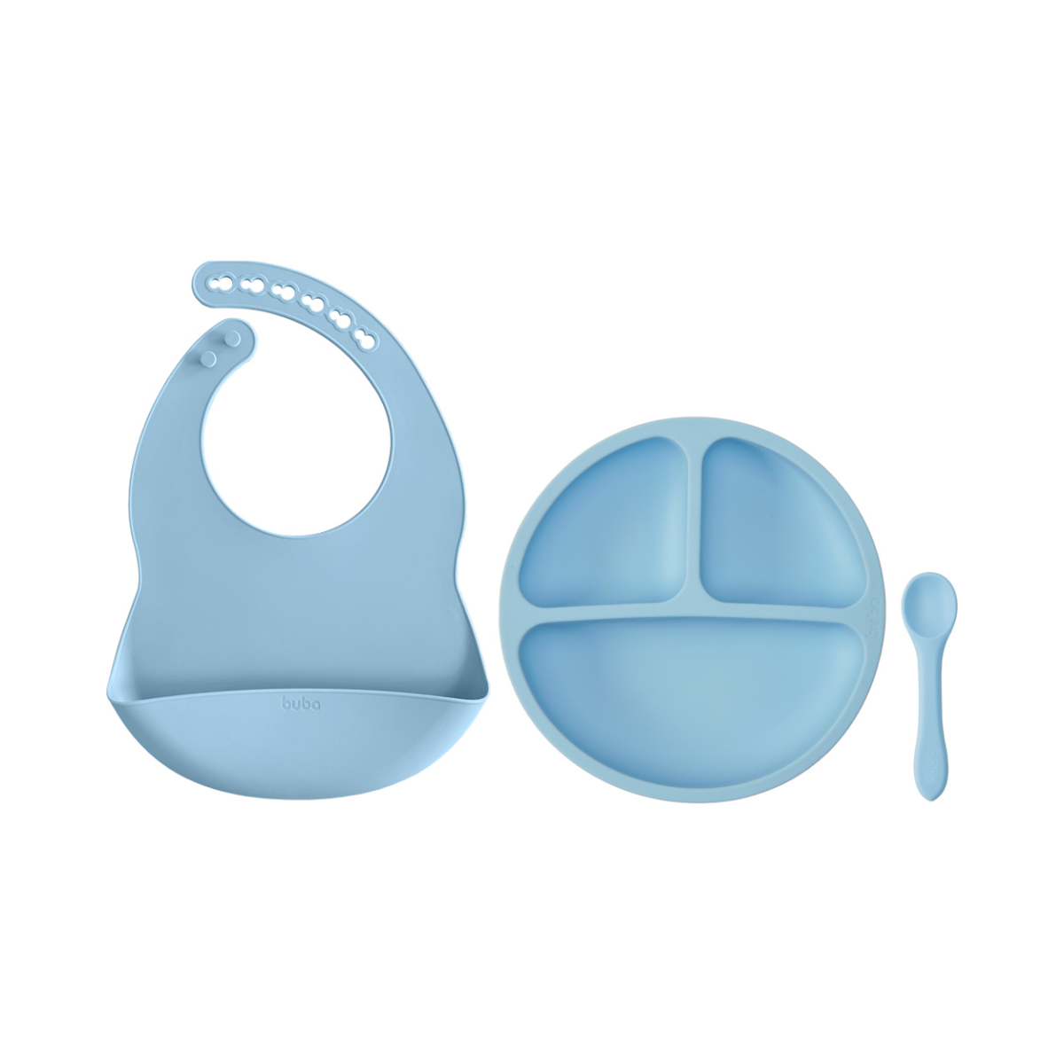 KIT REFEICAO EM SILICONE AZUL