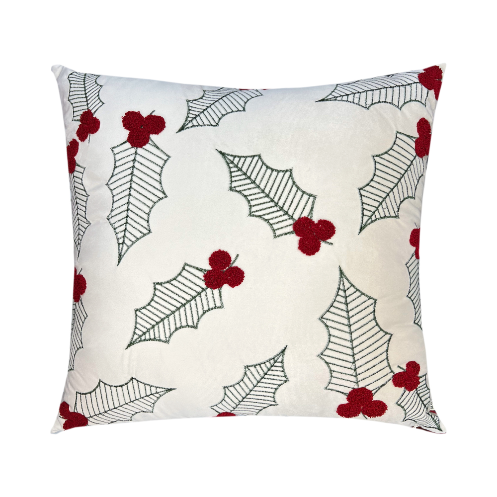 ALMOFADA EM VELUDO OFF COM BORDADO – 50CM X 50CM